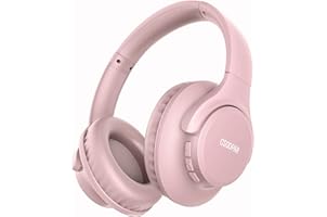 CSOOPAR Bluetooth Headphones Over Ear, 55Hrs Playtime, Hi-Fi Stereo Deep Bass Wireless 5.0/Wired Headset, Soft Earmuffs & Lig