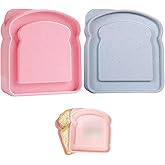 WsjiaboFux 1Pc Random Color Sandwich Containers, Plastic Sandwich Box Food Storage Toast Shape Holder for Lunch, Sandwich Keeper Prep Microwave Food Container Sets Food Containers