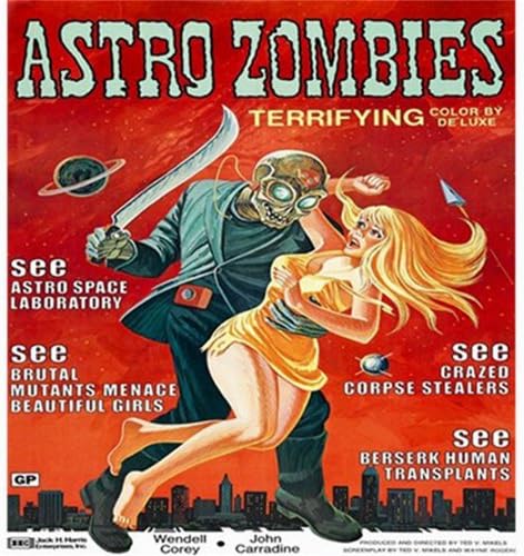 TED V. MIKELS ASTRO ZOMBIES 66 x 72 Shower Curtain Officially Licensed Product