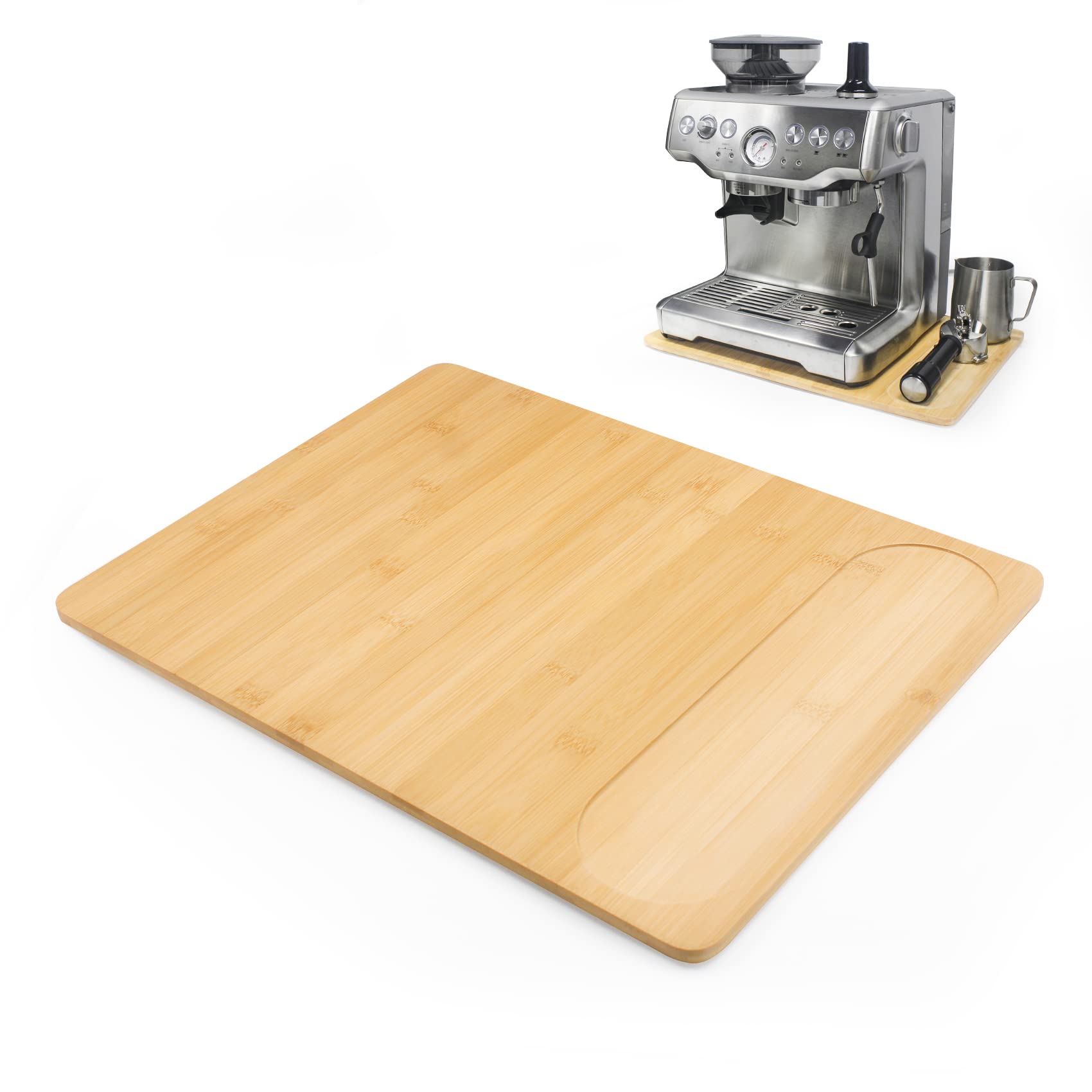 Photo 1 of *MAJOR DAMAGE*
UPGRADED Oversize Bamboo Appliance Slider fit for Breville Barista Espresso Machine 870/878 - Under Cabinet Sliding Tray Caddy for Breville Barista/Barista Pro, Coffee Maker Mover Kitchen Countertop