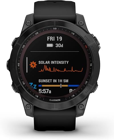 Garmin fenix 7 Sapphire Solar GPS Adventure Smartwatch Black DLC Titanium