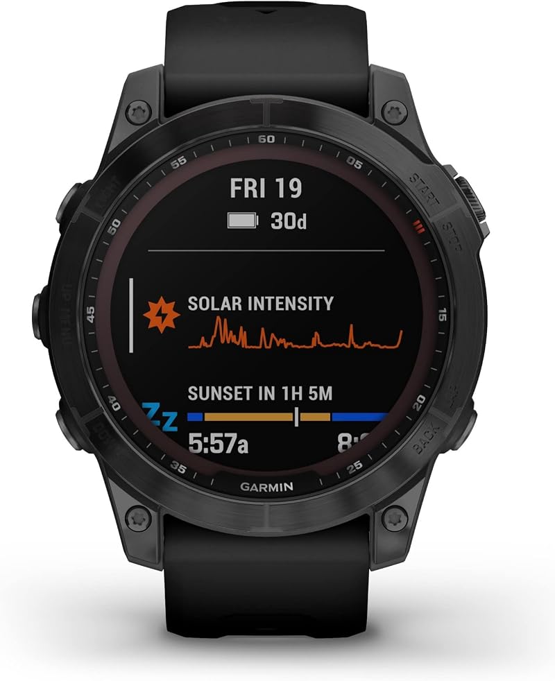 Garmin fenix 7 Sapphire Solar GPS Adventure Smartwatch Black DLC Titanium