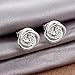 Geminis Silver Plated Circle Around Cubic Zirconia Ball Ear Stud Earring for Womens Wedding Jewelry