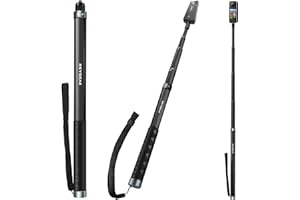 REYGEAK Invisible Selfie Stick for Insta360 X4, 59 Inch/150cm Long Selfie Pole with 1/4 Screw, Carbon Fiber Waterproof Extension Monopod for Insta360 X4/X3/X2/ONE/ONE RS/ONE X.