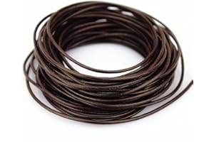 LolliBeads (TM) 1.5 mm Genuine Round Leather Cord Braiding String Dark Brown Espresso 10 Meters (10 Yards)