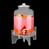 Acrylic Glass Drink Dispenser Stand, Clear Water Jug Holder Iced Beverage Dispenser Stand, 6.6'' in Diameter Fit for 1 Gallon Glass Drink, Drink Stand for Families, Parties and Catering Events