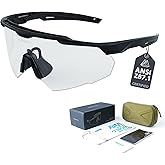 VOZAPOW Shooting Glasses Anti Fog with High Definition Lenses, ANSI Z87.1 Certified Tactical Safety Glasses for Men Women
