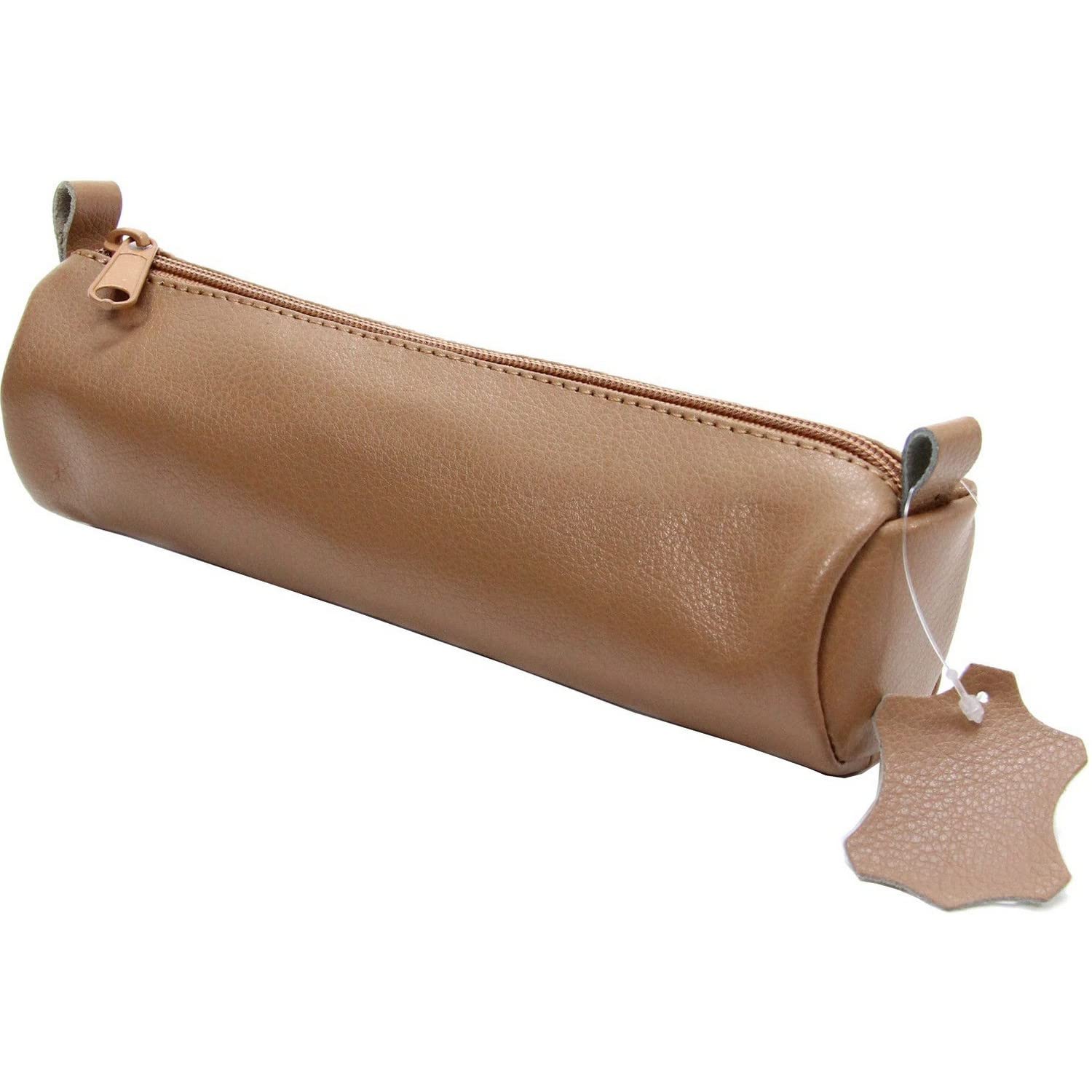 ALASSIO 43016 Pencil Case Real Leather Natural 21 x 6 cm Dark Brown