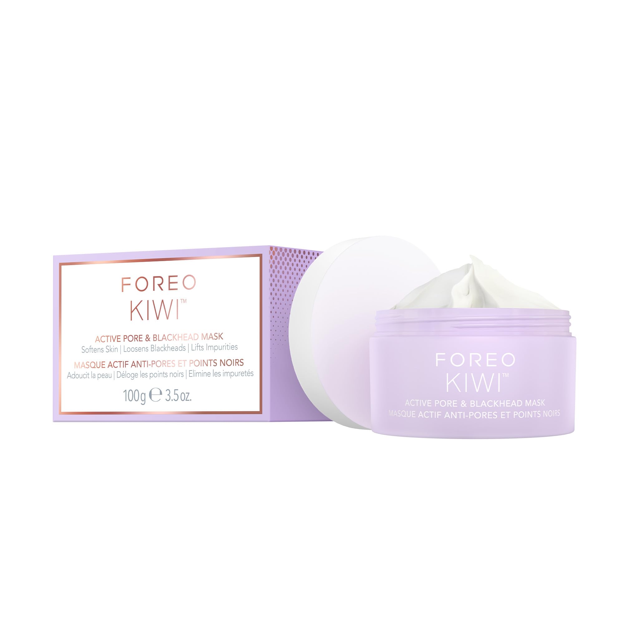 FOREO KIWI Active Pore & Blackhead Mask, 100g - Blackhead Remover - Clay Mask & moisturizing Jojoba Oil - Pore Minimizer - Skin Purifying & Detox Face Mask - Vegan & Cruelty-free - All Skin Types