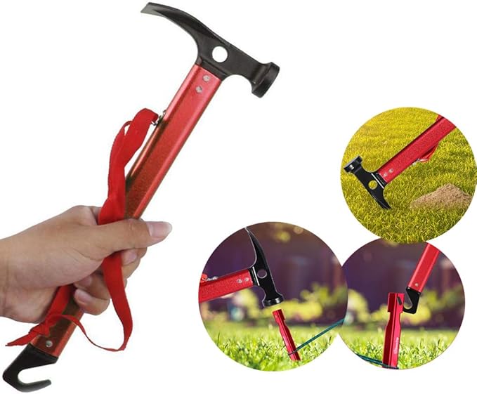 Cheap Camping Tent Stake Mallet Heavy Duty Tent Stakes Peg Mallet With Puller Hook Multi-purpose