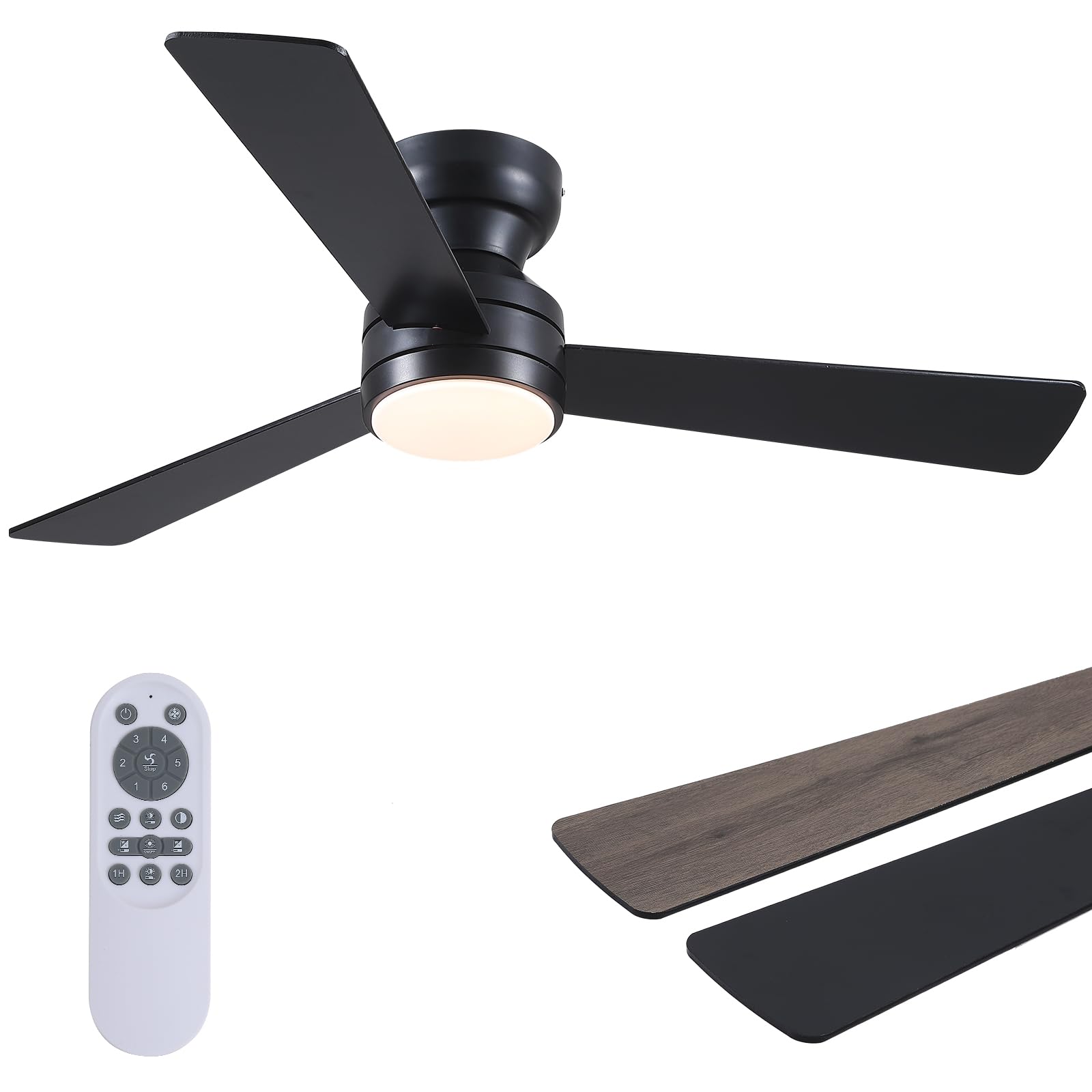 Photo 1 of ***MISSING PARTS***
Asyko Ceiling Fans with Lights,46" Low Profile Ceiling Fan with Light and Remote Control,Flush Mount, Reversible, Dimmable, Noiseless, Black Ceiling Fan for Bedroom