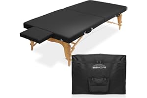 Saloniture Portable Physical Therapy Massage Table - Low to Ground Stretching Treatment Mat Platform - Black