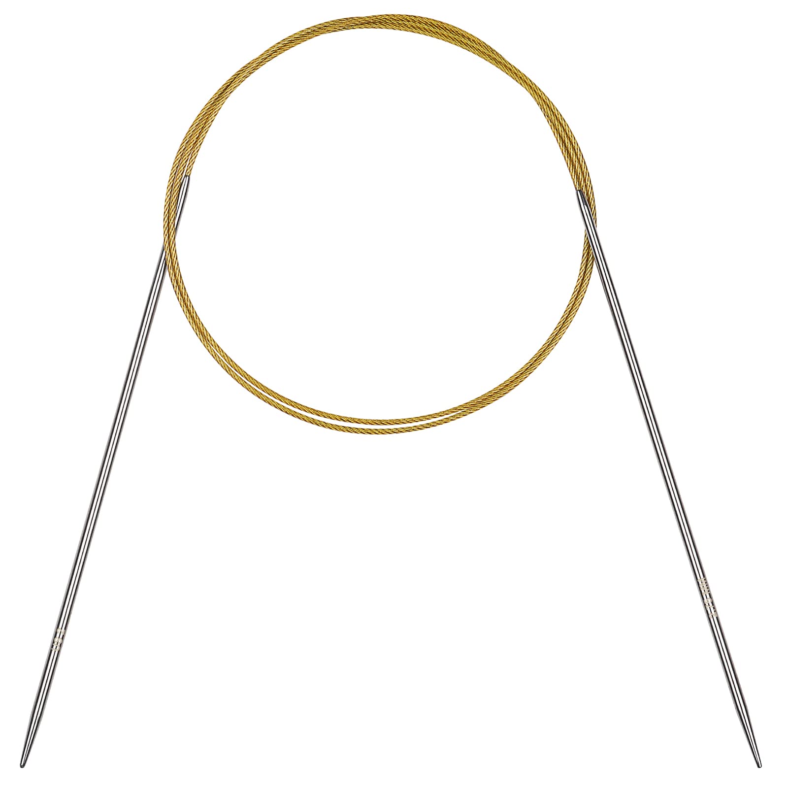 Aeelike 2.75mm Circular Knitting Needles 100cm, Metal Circular Needles with Flexible Cable, Fixed Stainless Steel Knitting Pins, Long Round Knitting Needles for Blankets Large Projects, Size US 2