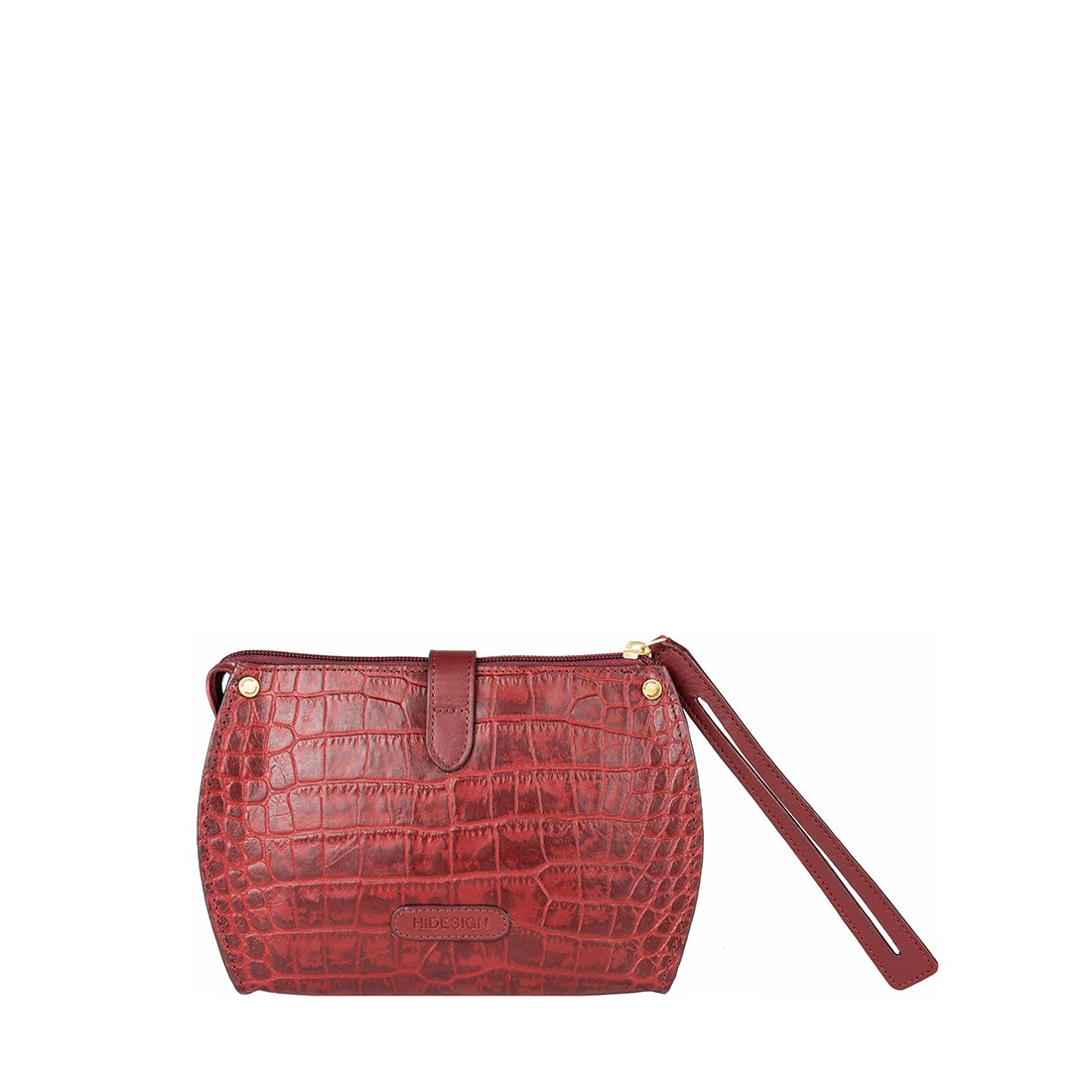 hidesign women's clutch (red marsala)