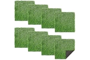 GRASSCLUB Grass Squares 8 Pack 12'' x 12'' Fake Grass Turf Patch for Placemets Centerpieces Table Runner Chicken Nesting Pads DIY Decor