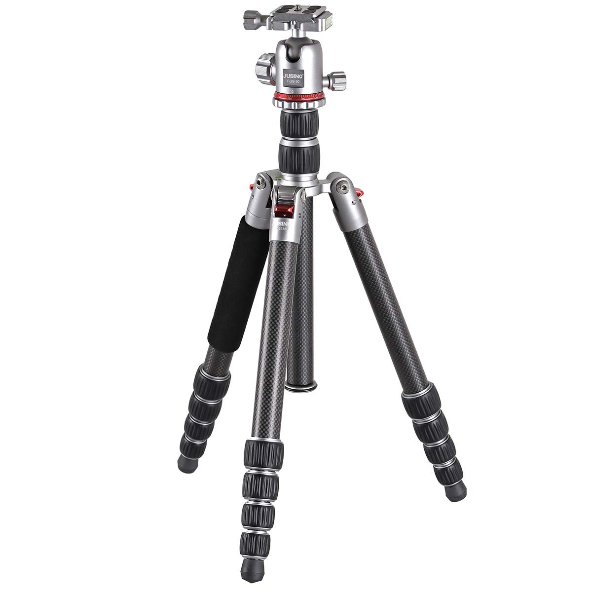 JUSINO Handy & Robust Carbon Tripod with Monopod Function + Ball Head FGS-30 with Carry Bag TK-2535C