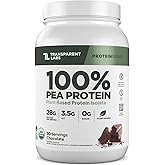 Transparent Labs 100% Pea Protein Powder - 28g Organic Plant Protein per Serving, Clean Pea Isolate Powder, USDA Organic, Vegan, Gluten-Free, Sugar-Free, Non-GMO - 30 Servings, Chocolate