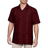 NE PEOPLE Men's Short Sleeve Cuban Guayabera Button Down Shirts Top S-4XL