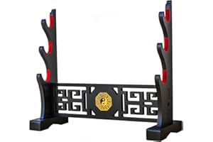 FOXSMZZ Sword Holder Velvet Padded Katana Stand Samurai Display Rack Support All Tanto Swords Weapon Display Stand (Bagua-3)