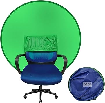 Amazon Com 2 In 1 Green Screen Work From Home Video Conferencing Dual Sided 56 142cm Square Webcam Zoom Background Screen Privacy Chroma Key Green Screen Chair Backdrop Video Chats Skype Youtube Video Call