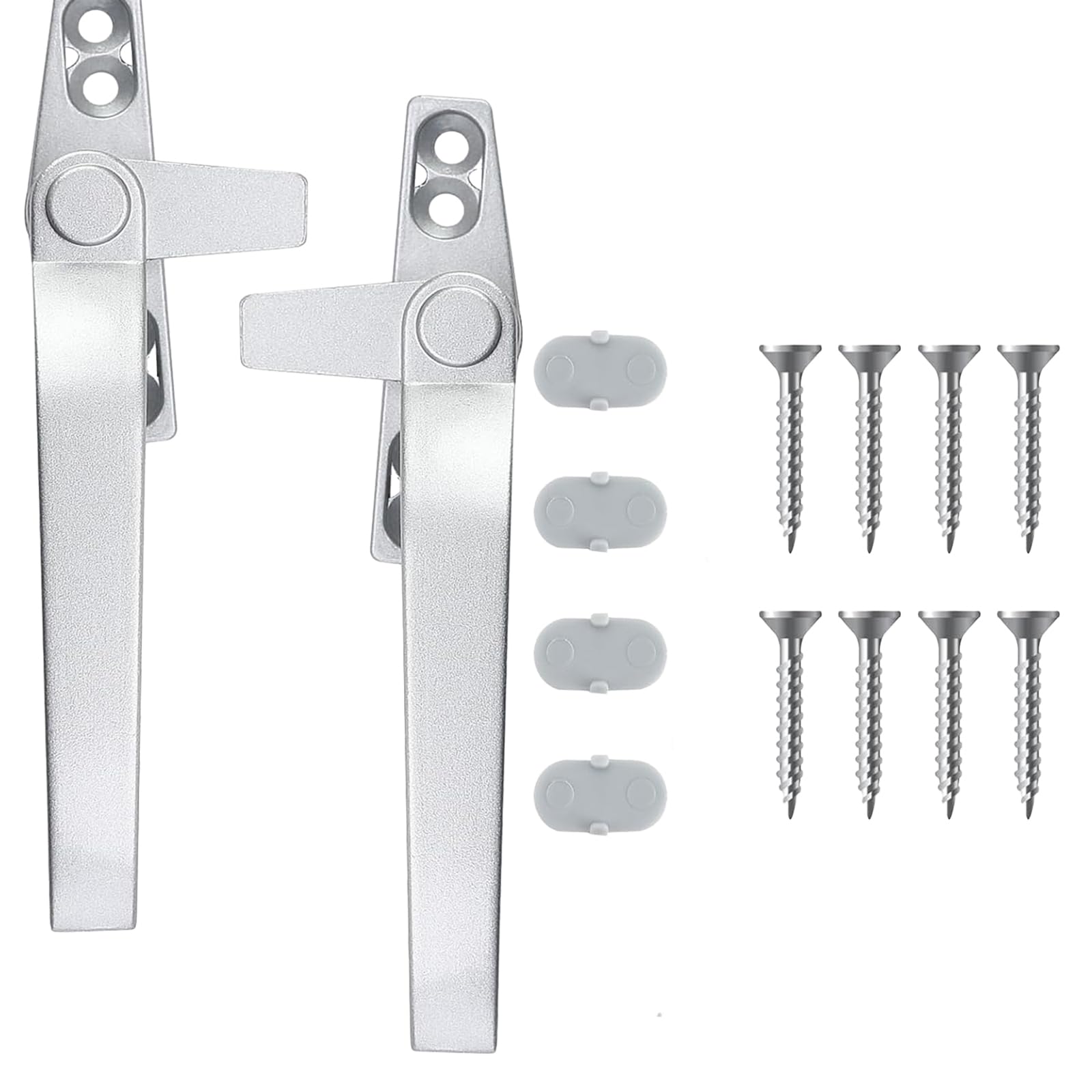 2 Pcs Universal Window Accessories - Replacement Handles for Upvc Windows, Durable and Sturdy, Can Improve Residential Safety - Silver Gray