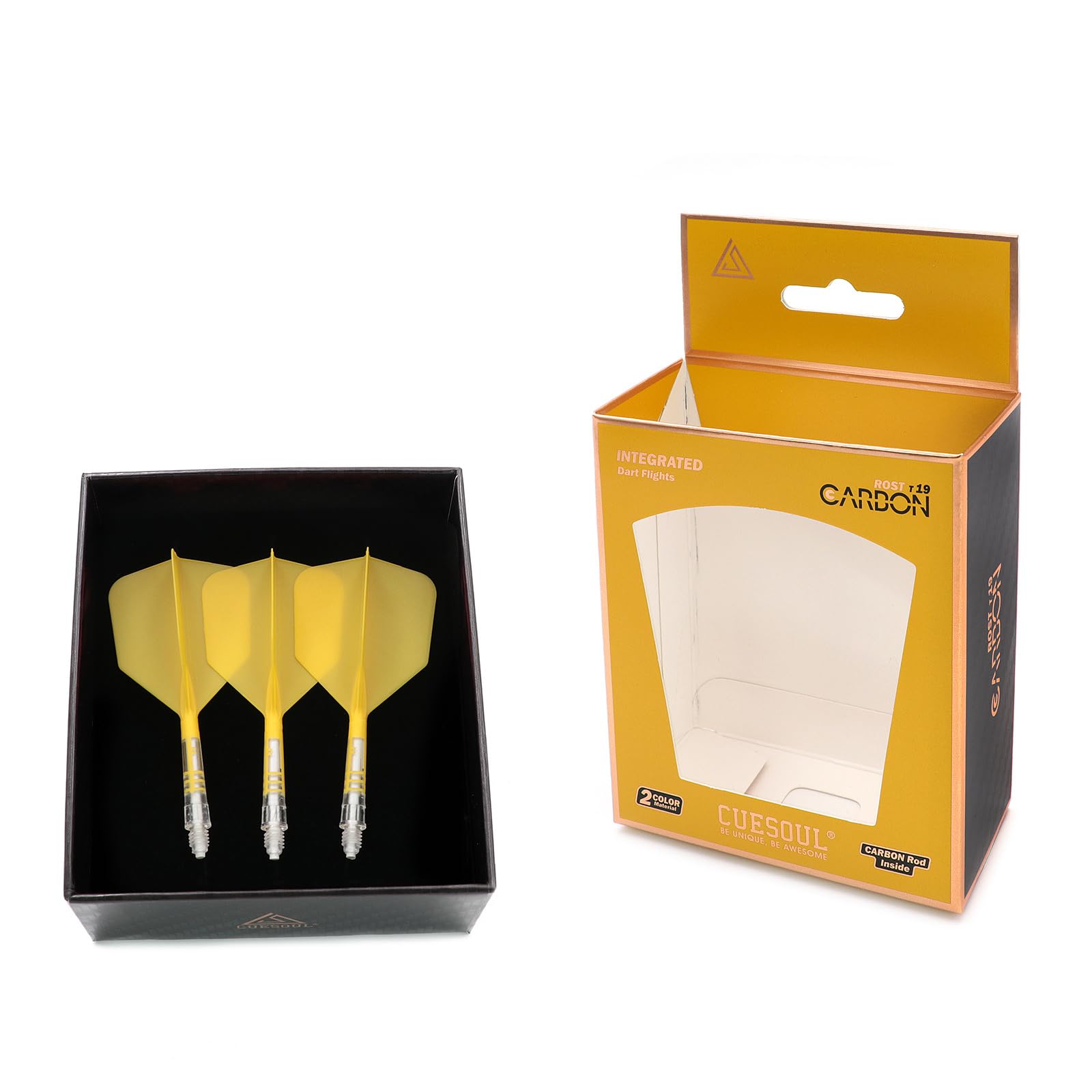 CUESOUL ROST T19 Carbon Integrated Dart Shaft and Flight Big Wing Shape,Set of 3 — image 1