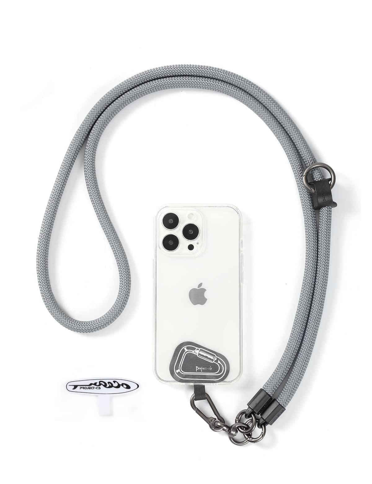 project-cb Cell Phone Lanyard ×1, Tether Tab ×2, Universal Adjustable Phone Strap, Crossbody, Neck Phone Lanyard, Rope Strap (Gray)