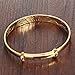 Girl Era 18K Lucky Totem Inside Polished Gold Bangle Bracelet Bling Charm Bracelets