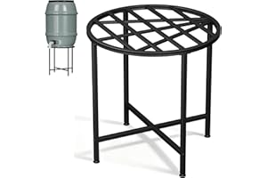 lesolar Stainless Steel Rain Barrel Stand, Heavy Duty Water Collection Barrel Stand for 45/50/55 Gallon Plastic Outdoor Rain Barrels
