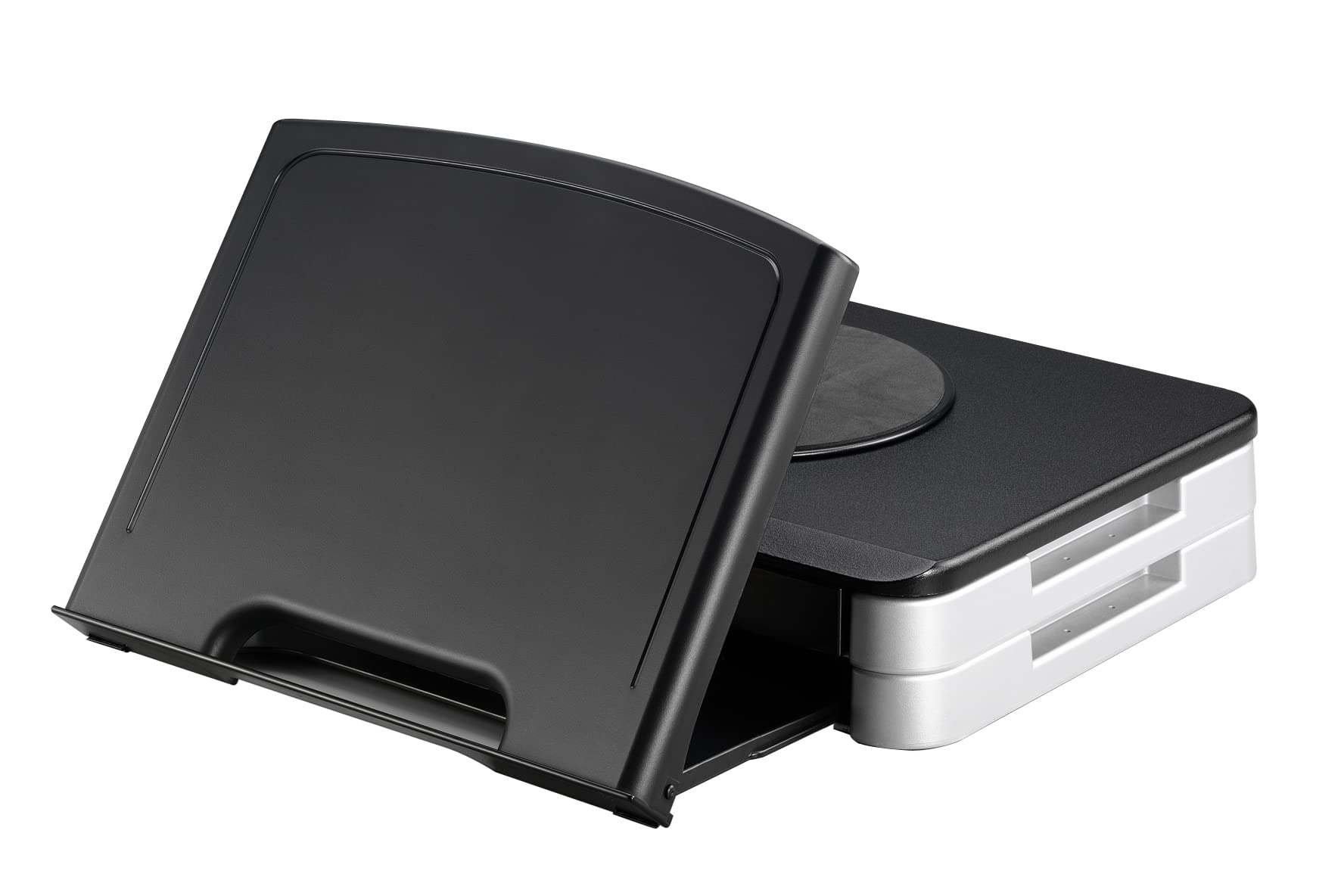 Q-Connect Monitor Stand with Built In Angled Copyholder Black
