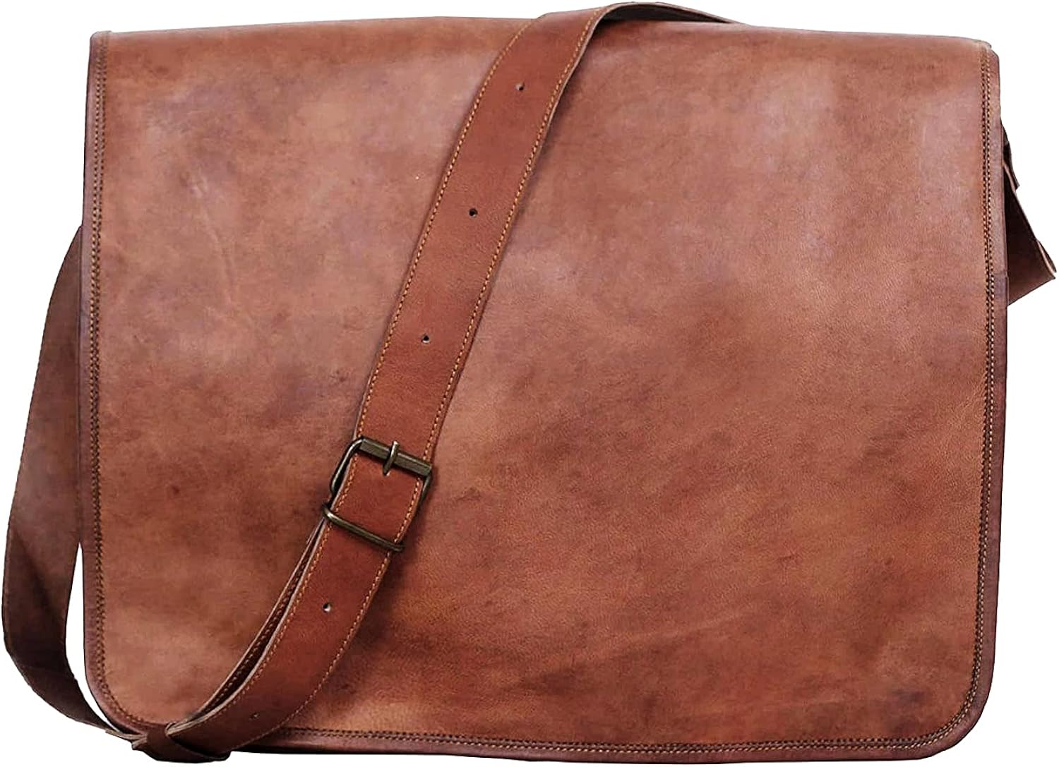 Leather laptop messenger bag 18 INCH handmade satchel computer bags for men and women: Clothing