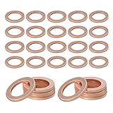 povtii 30 PCS Oil Drain Plug Gasket, 14mm Copper