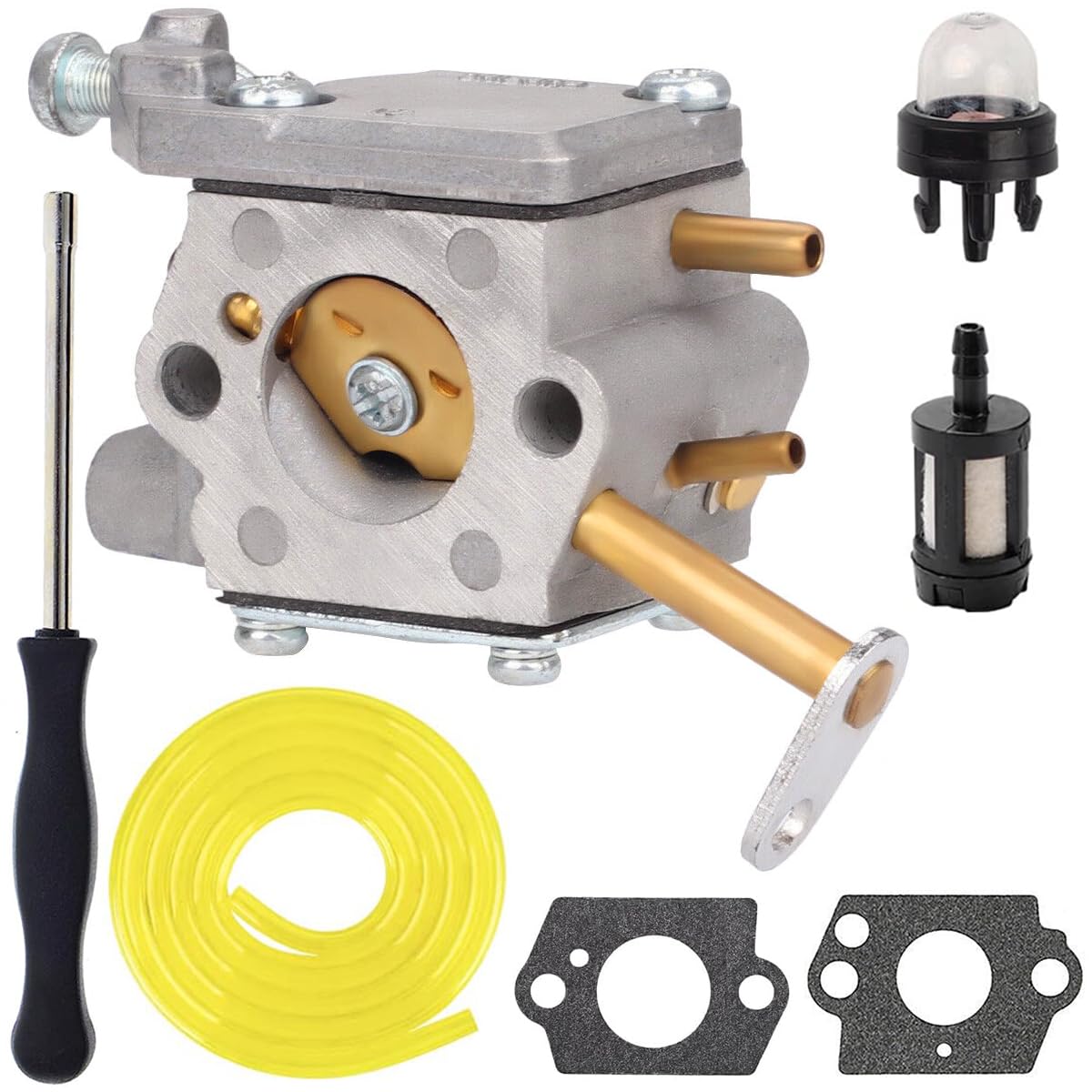 ZAMDOE 300981002 Carburetor for Homelite 33cc UT-10532 UT-10926 Chainsaw for Ry-obi RY74003D Chainsaw with Gasket Fuel Line Fuel Filter Primer Bulb