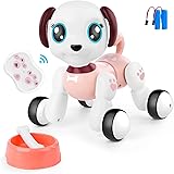 BAZOVE Remote Control Robot Dog Toy for Kids, RC Interactive Intelligent Walking Dancing Pet Robot Puppy with Lights & Sounds