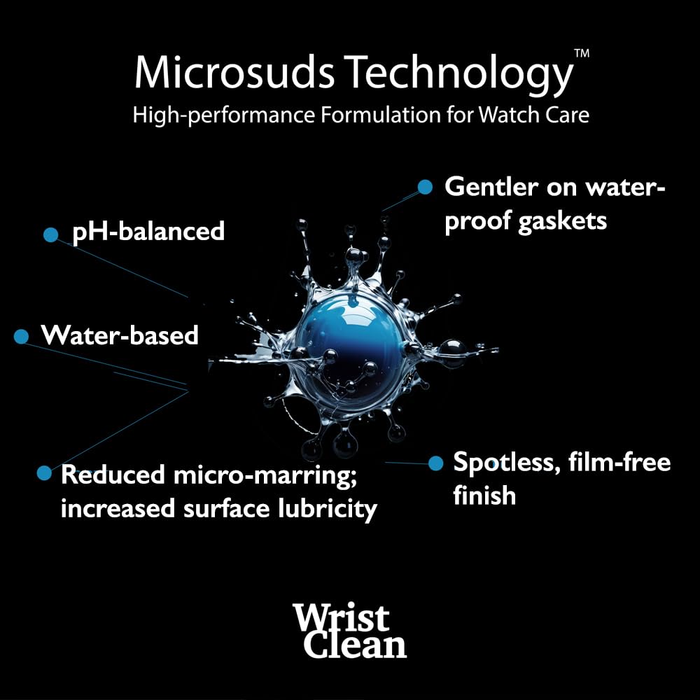 WristClean Watch Cleaning Kit | Scratch-Free Bristles & Refillable | Watch Cleaner with Microsuds Formula | Watch Kit (1x) Brush (1x) Refill (1x) Drying Towel | USA Made Watch Care Kit (3 Piece Kit)