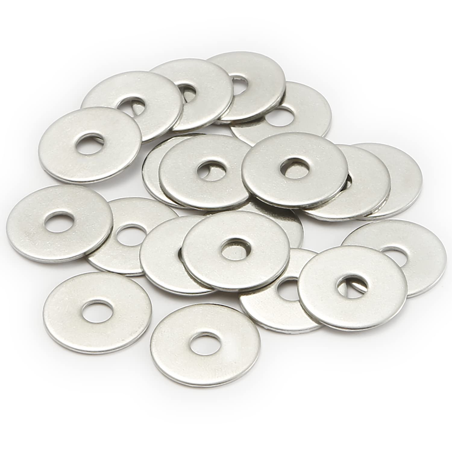 AMLOOPH M10 Washers, M10 x 30mm Metal Flat Penny Washer Thickness 2mm- A2 304 Stainless Steel Washers (10 Pack), Large OD Plain Wide Metal Round Flat Spacer Repair Washer for Screws Bolts — image 1