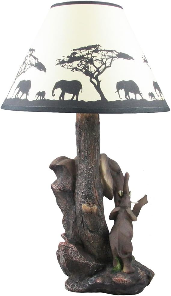 safari african table lamp