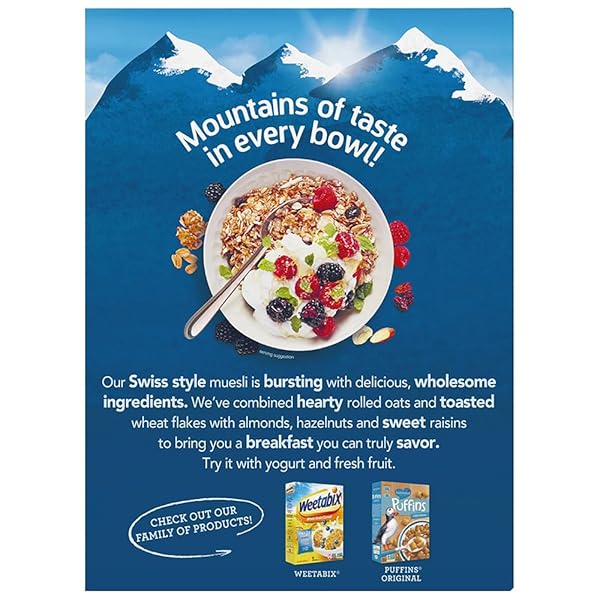 ALPEN MUESLI CEREAL, NO SUGAR ADDED, 14 OUNCE (PACK OF 6)