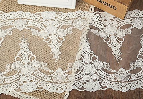 15yards Vintage Embroidered Lace Edge Trim Ribbon Wedding Applique DIY Sewing Craft,21CM Widths (K-15Yards, White)