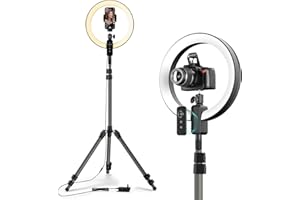 Viozon 12'' Ring Light with Extendable 79'' Tripod, Compatible with 3.5-6.7'' Phone &DSLR,Remote Control,Dimmable LED Selfie Circle Lights for YouTube/Tiktok/Photography/Zoom Meeting