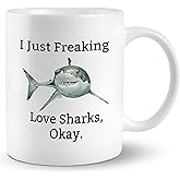 JRTW Shark Mug, Shark Coffee Mug, Shark Cup, Shark Gifts for Shark Lovers, Shark Themed Gifts, Gifts for Shark Lovers, Shark Lovers Gifts Coffee Mug Cup for Kids Women Men