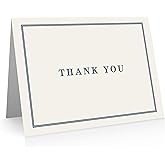 Quni Brand Classic Thank You Note Card Set (24 cards with blank matching envelopes) Vintage Cards