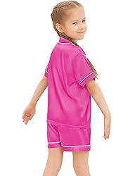 SWOMOG Kids Silk Satin Pajamas Set Girls Boys