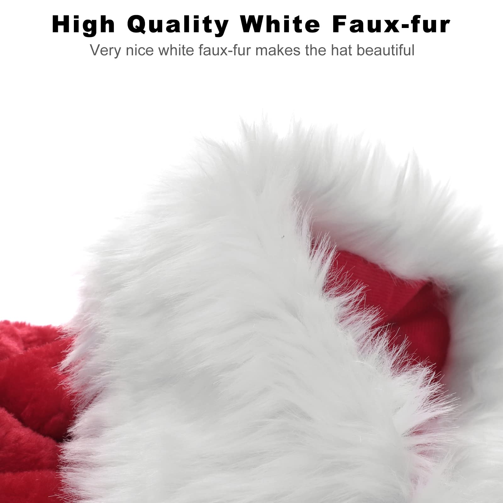 B-Land Unisex-Adult's Santa Hat, Christmas Hats for Adults Women Men Extra Thicken Xmas Holiday Hat with Comfort Liner