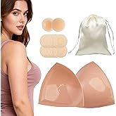 JULZYTH Double Sided Sticky Bra Pad for Large Bust, Lightly Padded & Reusable Adhesive Push Up Pads for Bikini and Swimsuit