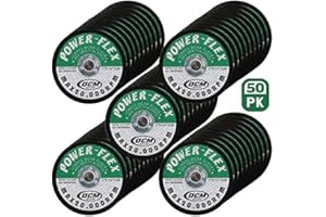 OCM BRAND 50 Pack - Cut Off Wheels 3 Inch x 1/16 Inch x 3/8 Inch - For Cutting All Steel and Ferrous Metals.