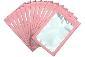 EONJOE 100pcs Resealable Mylar Packaging Bags Small Business Supplies Candy Sample Freshie Jewelry Bracelet Zipper Zip Package Pouch Bag