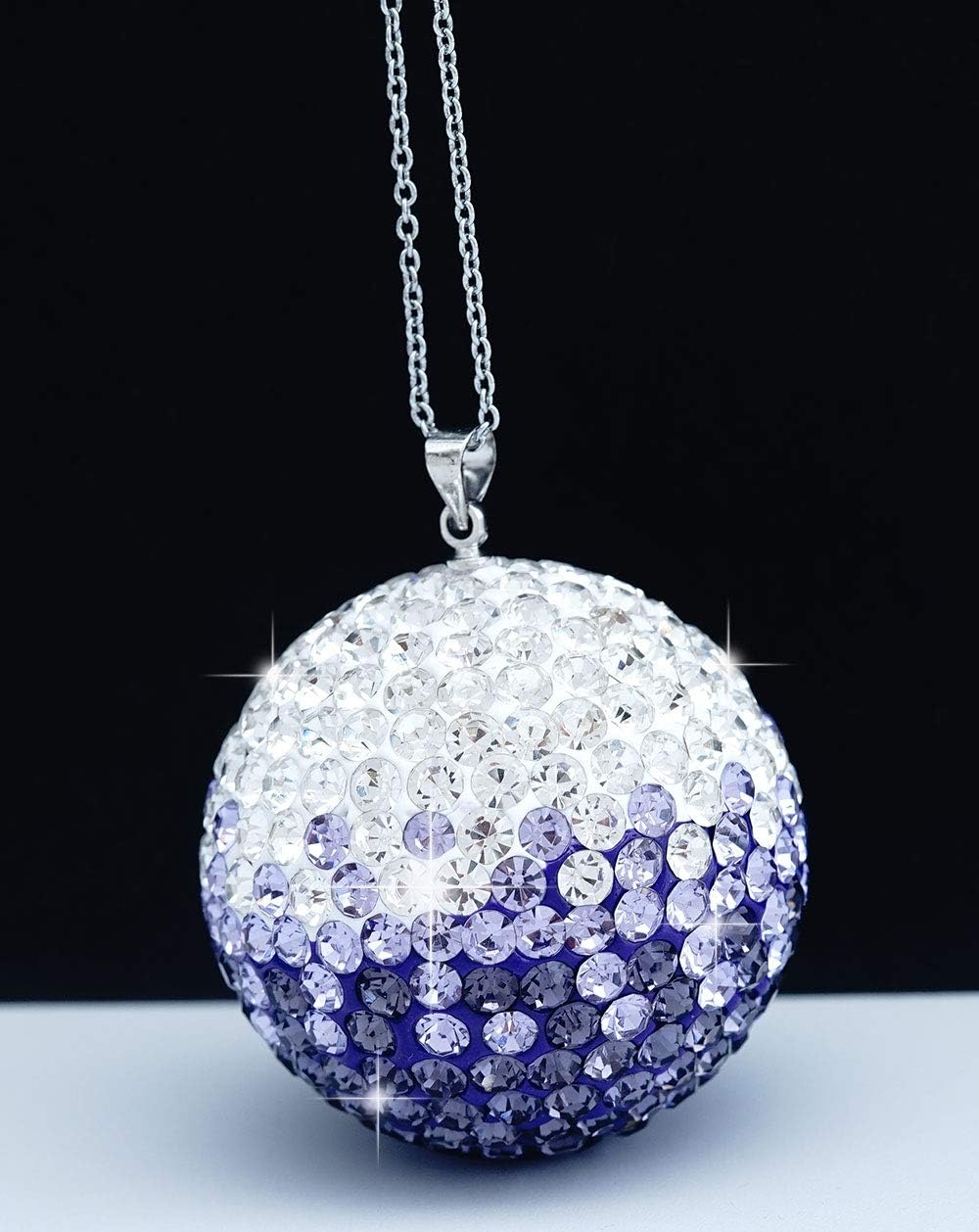 Bling Car accessories for Women and Man,Car Decoration,Crystal Ball Car Rear View Mirror Charm,Lucky Crystal Sun Catcher Ornament，Ornament for Car & Home Decor