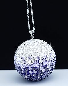 Bling Car accessories for Women and Man,Car Decoration,Crystal Ball Car Rear View Mirror Charm,Lucky Crystal Sun Catcher Ornament，Ornament for Car & Home Decor