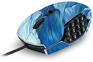 MightySkins Skin Compatible with Logitech G600 MMO Gaming Mouse - Perfect Wave | Protective, Durable, and Unique Vinyl Decal 